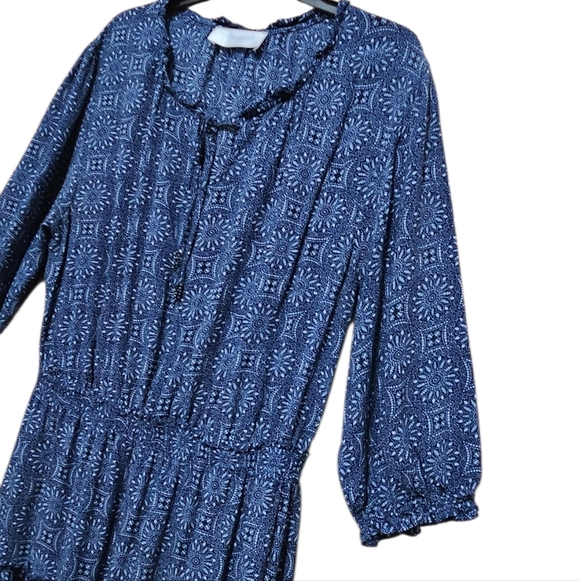 Walker & wade lbiza Mini dress Elegant Blue Patterned Long Sleeve - Picture 4 of 11